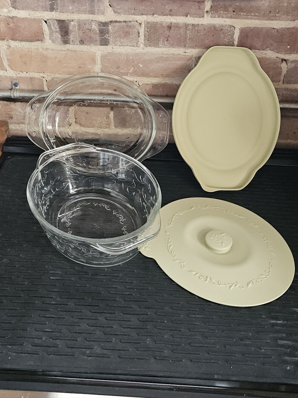 Vintage Princess House Fantasia 3-Quart Oval Casserole Dish Set with Lids